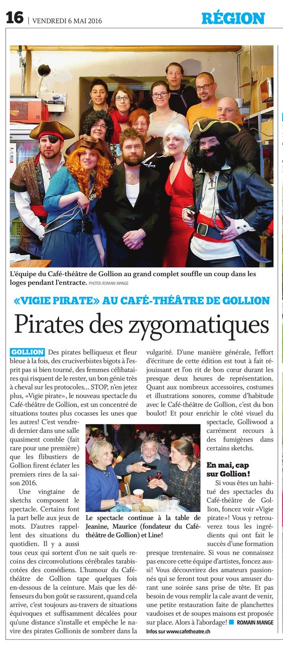 Coupure de presse : Journal de Cossonay, 06.05.2016
